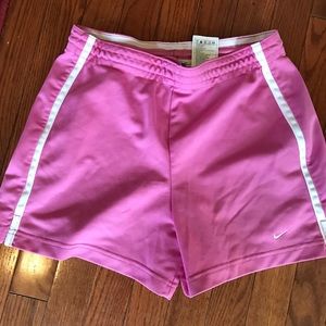 Nike pink and white running shorts size small